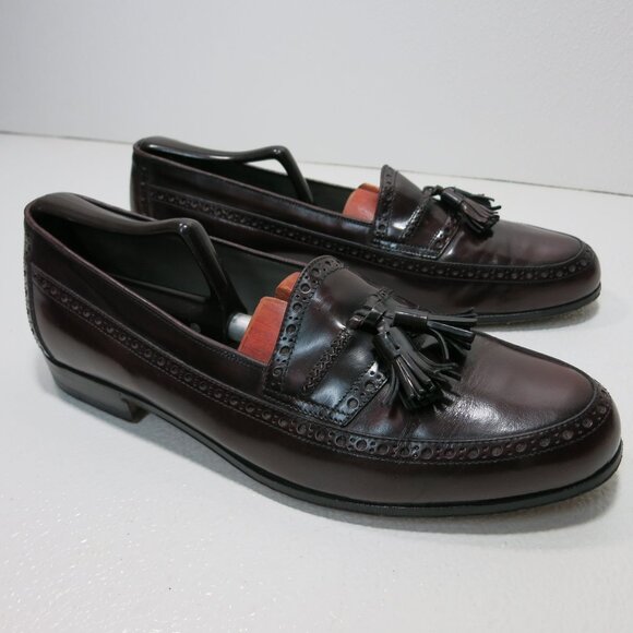 Bally David Leather Shoes Dress Tassel Loafers Men's Footwear Italy Sz 8.5 D - Picture 1 of 7